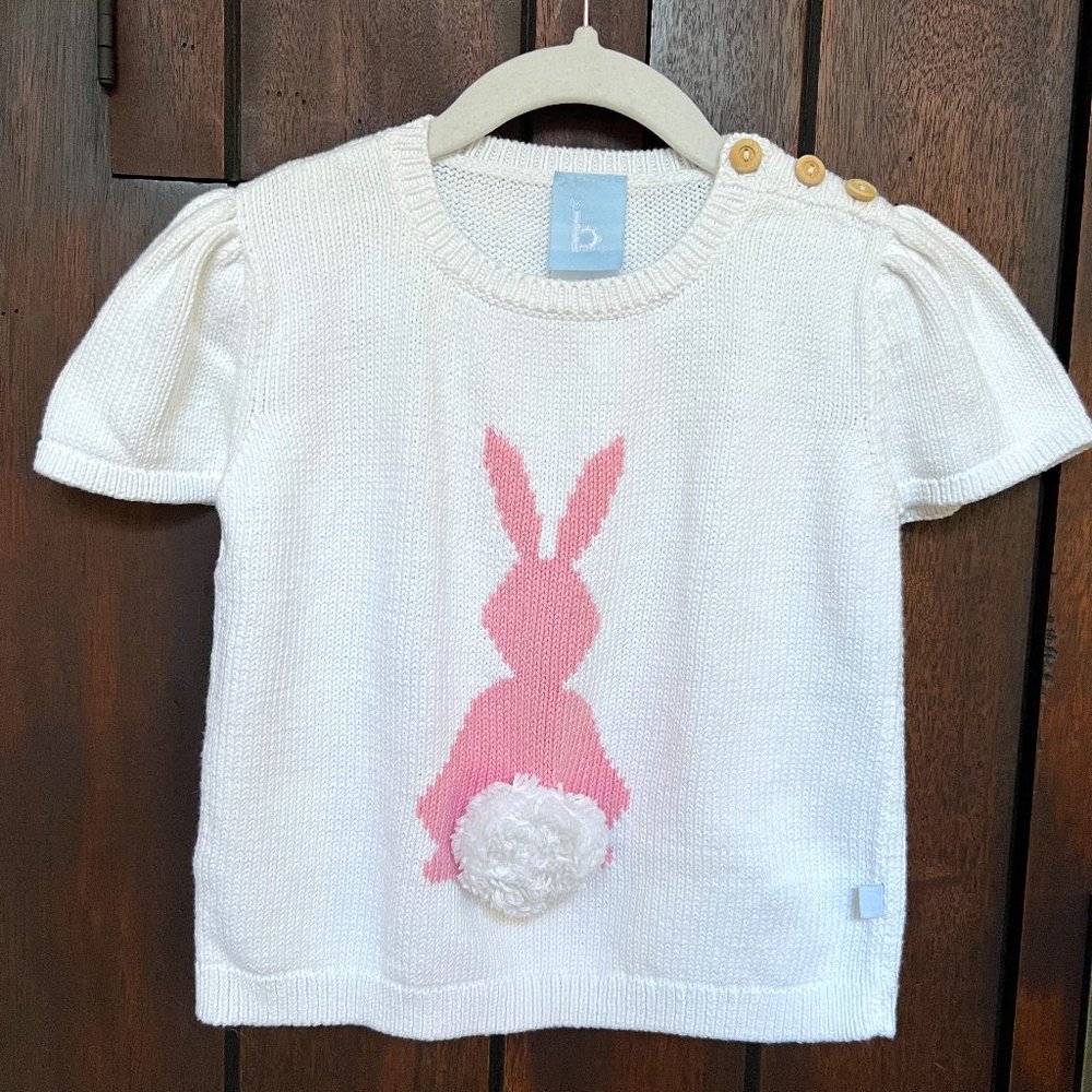 Bella Bliss Bunny PomPom Sweater White/Pink 3T Toddler